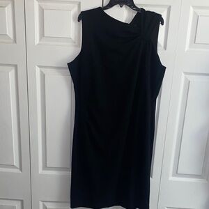 White House Black Market Black Sleeveless Midi Sheath Dress